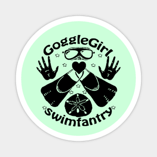 Goggle Girl Crest Blk Magnet